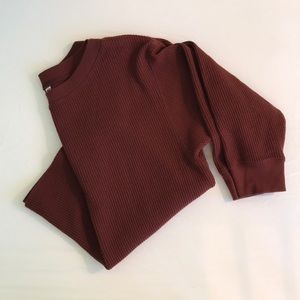 Uniqlo Dark Red Waffle Tee